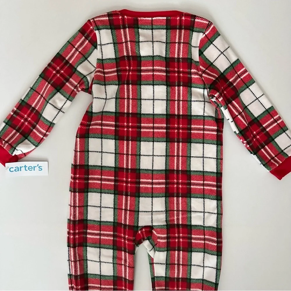 Carter's Red and White Plaid Footed One Piece Pajama Size 4T